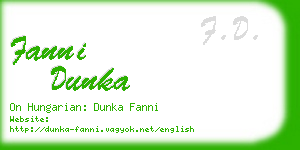 fanni dunka business card
